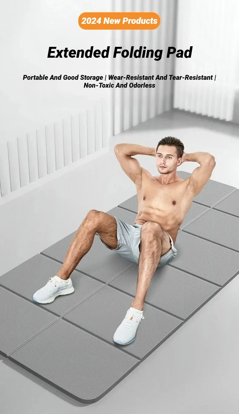 Foldable TPE Yoga Mat: Eco Friendly, Double Sided Non-slip, Folding Travel Fitness Mat for Yoga, Pilates & Floor Workouts