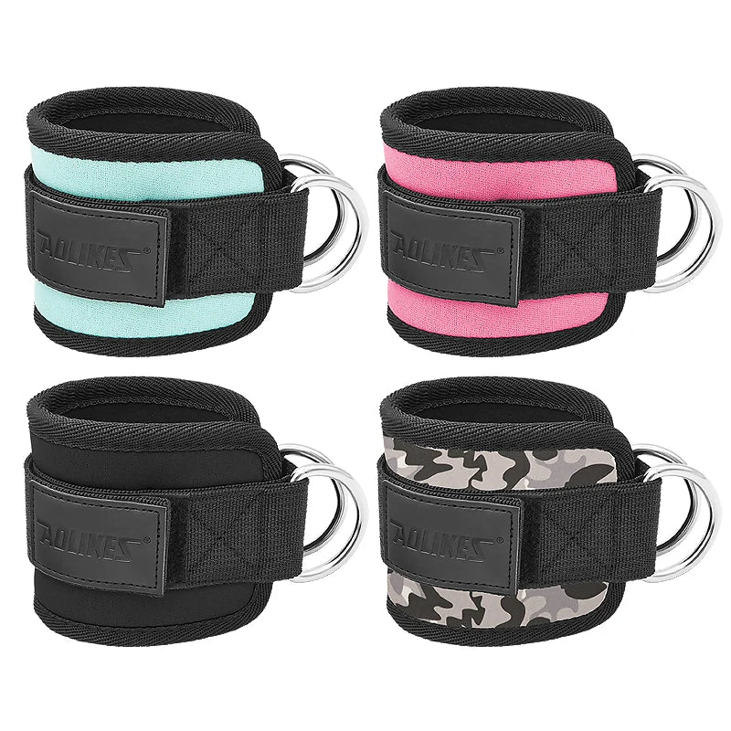 AOLIKES Cable Ankle Straps Double D-Ring Ankle Cuffs For Gym Workouts Glutes Legs Strength Training Brace Support Sport Safety