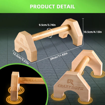 1 Pair Wooden Push-up Bar Stands Gym Push Ups Rack Board Fitness Exercise Body Building Training Handstand Parallel Rod
