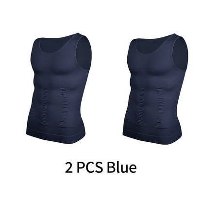 Mens Slimming Body Shaper Vest Shirt Abs Abdomen Slim Gym Workout Tummy Control Compression Tank Top Sleeveless Shapewear