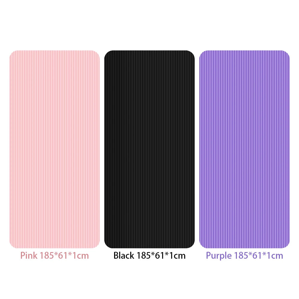 Yoga Mat Pilates Floor Mat 10mm Thick Solid Color Fitness Mat 72x23.8in Yoga Workout Mat Multi-Function for Home Gym