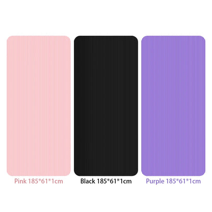 Yoga Mat Pilates Floor Mat 10mm Thick Solid Color Fitness Mat 72x23.8in Yoga Workout Mat Multi-Function for Home Gym