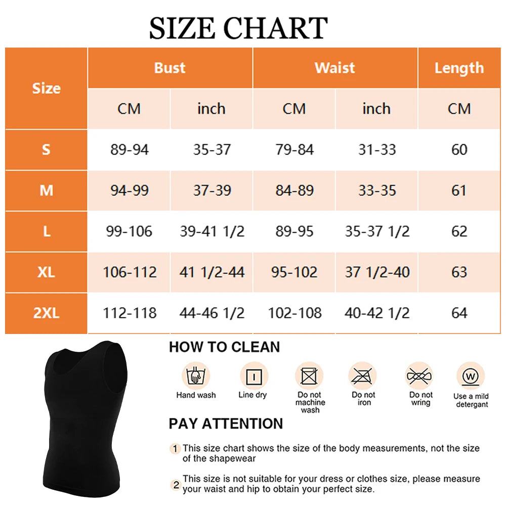 Mens Tummy Compression Shirts Control Shapewear Flat Belly Shaping Abdomen Vest Tank Top Fitness Workout Slimming Body Shaper