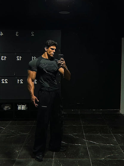 2025 YOUNGAL New Men's Fitness T-shirts clothing sports Tshirt tights high elastic training short sleeve fitness man clothing