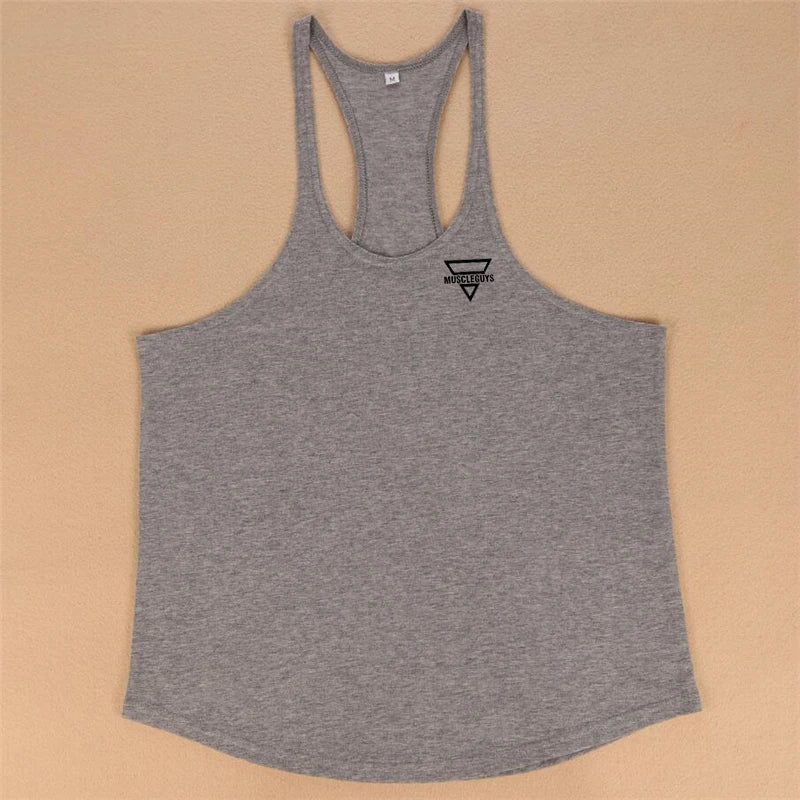 2024 New Bodybuilding Stringer Tank Top Men Fitness Clothing Gyms Shirt Brand Muscle vest Workout Cotton Regatas Masculino
