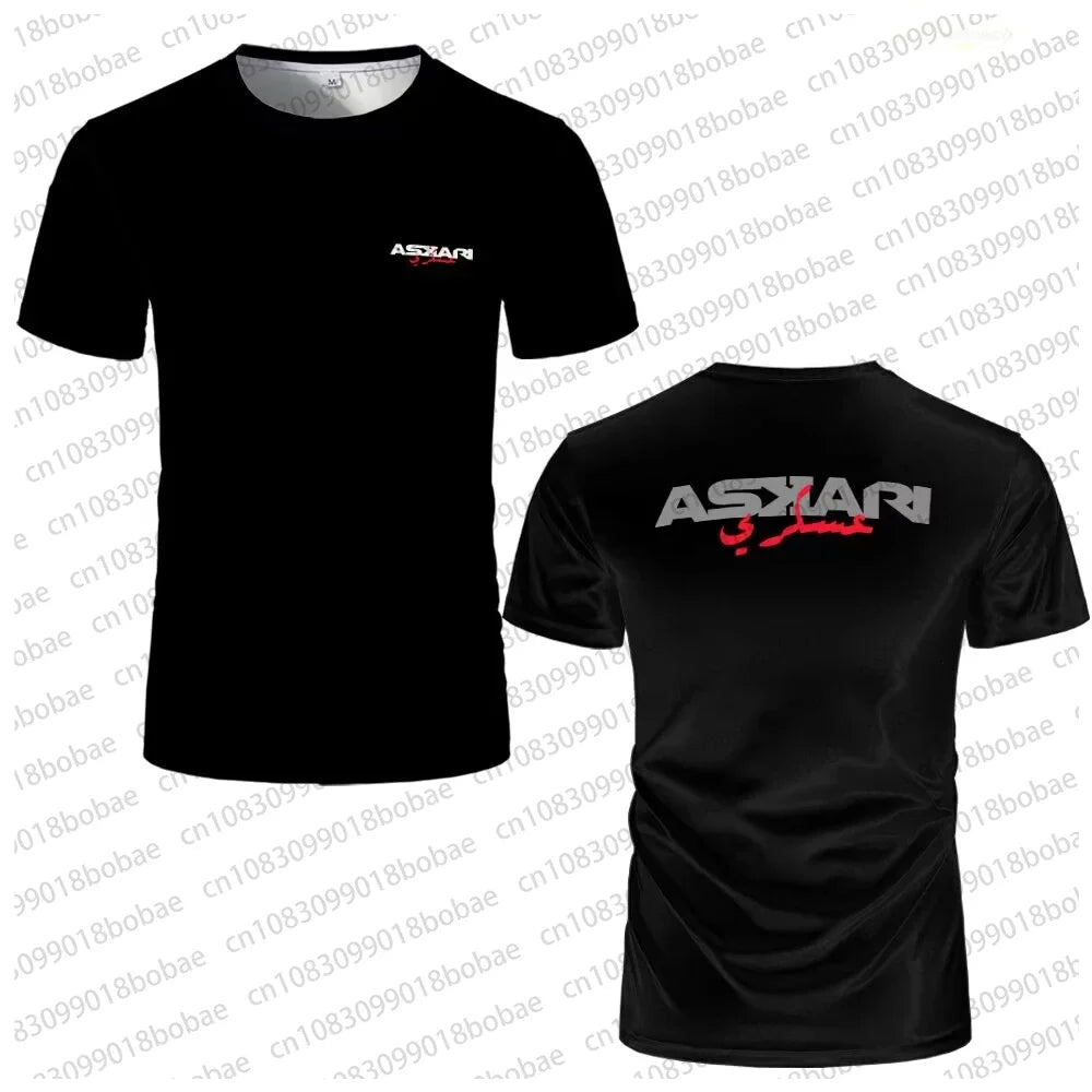 ASKARI Boxing Fighting Match Design 3D Men Fitness Short Sleeve T-shirt Breathable Mesh Sports Tees for Male Outdoor Trainning