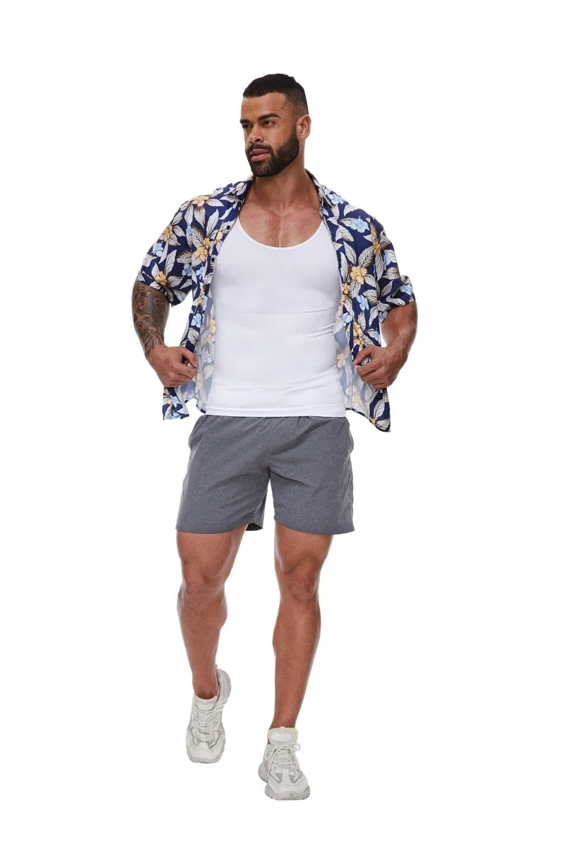 Mens Tummy Compression Shirts Control Shapewear Flat Belly Shaping Abdomen Vest Tank Top Fitness Workout Slimming Body Shaper