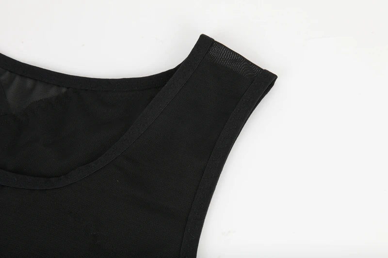 Compression Shirt for Men Slimming Undershirt Body Shaper Tank Top Gynomastica Sleeveless Shapewear Vest Mesh Cross Suit 3XL