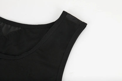 Compression Shirt for Men Slimming Undershirt Body Shaper Tank Top Gynomastica Sleeveless Shapewear Vest Mesh Cross Suit 3XL