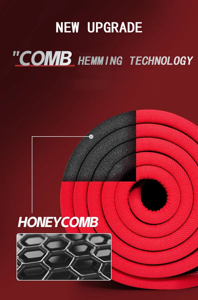 10MM Extra Thick 183cmX61cm Yoga Mats NRB Non-slip Exercise Mat Fitness Tasteless Pilates Workout Gym Mats With Bandage