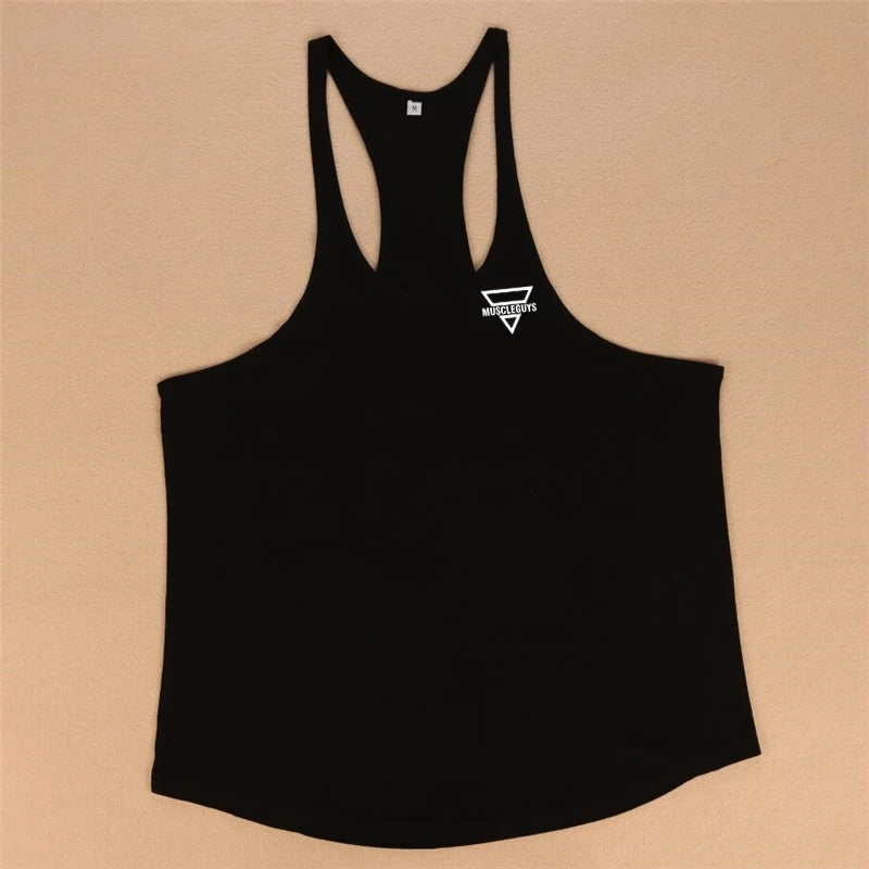 2024 New Bodybuilding Stringer Tank Top Men Fitness Clothing Gyms Shirt Brand Muscle vest Workout Cotton Regatas Masculino