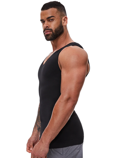 Mens Tummy Control Shapers Compression Shirt Slimming Undershirt Body Shaper Tank Tops gynomastica Sleeveless Shapewear Vest