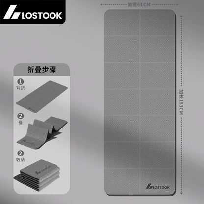 Extra Wide Yoga Mat Thick Foldable Non-Slip Quiet Exercise Mat for Home Workout Fitness 요가매트