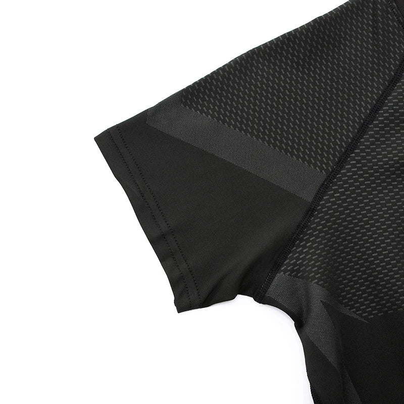 HANRAN Men's Compression shirt Tight Quick Dry Running Sports T-Shirt Gym Fitness Training Workout Breathable Man Brand Top