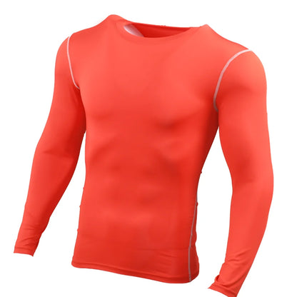 Men Compression Running T-Shirt Gym Sportswear Training Jogging Shirts Fitness Tight Long Sleeve Sport T-shirt Quick Dry Clothe