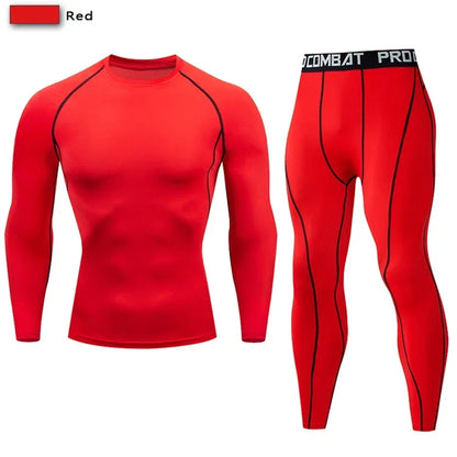 2pcs Men's Compression Sportswear Suit Elastic Training Yoga Sets Workout Jogging Fitness Clothing Tracksuit Pants Sporting