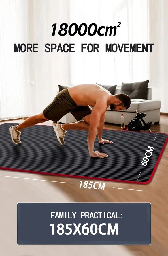 10MM Extra Thick 183cmX61cm Yoga Mats NRB Non-slip Exercise Mat Fitness Tasteless Pilates Workout Gym Mats With Bandage
