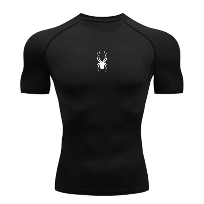 Men Sport T-Shirt Spider Quick Dry Bodybuilding Running Shirt Compression Tops Gym T Shirt Men Fitness Tight Tees Rashgard