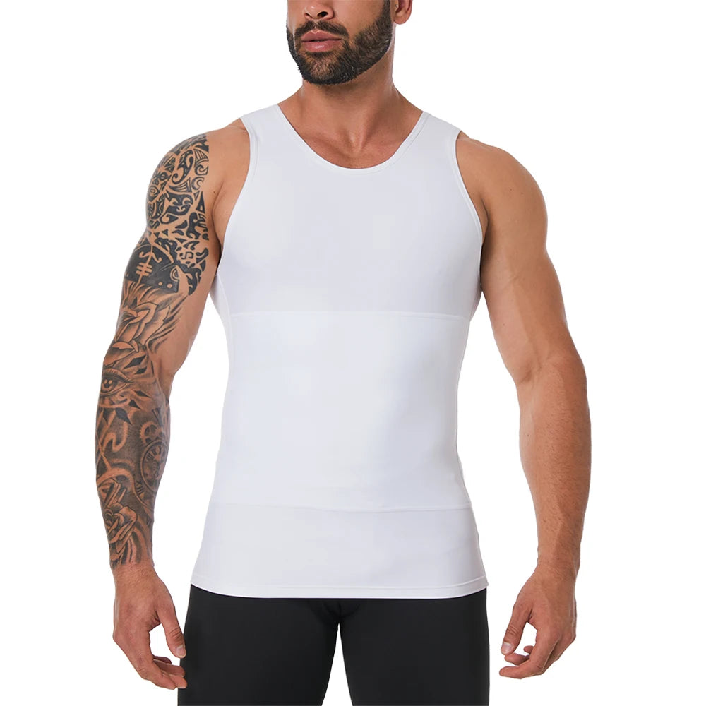 Mens Shapewear Hide Gynecomastia Compression Tank Tops Men Body Shaper Tummy Control Slimming Undershirt
