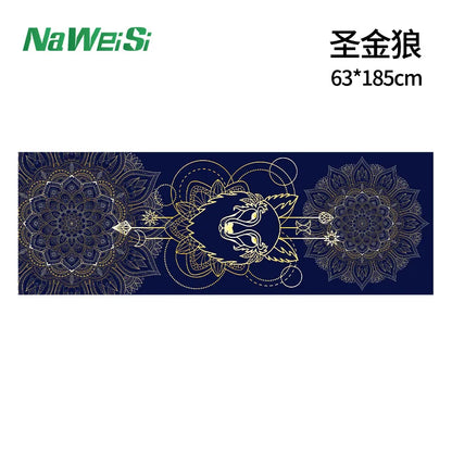 Yoga Mat Towel double-side Velvet Yoga Fitness Isolation Mat non-slip Folding Portable Sports Mat Towel Beach Quick Dry Towel