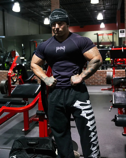 Men Short Sleeve 2025 Spring Autumn New StyleFitness Clothes Quick Drying Breathable Stretch Tight Fitting Clothing T-Shirt