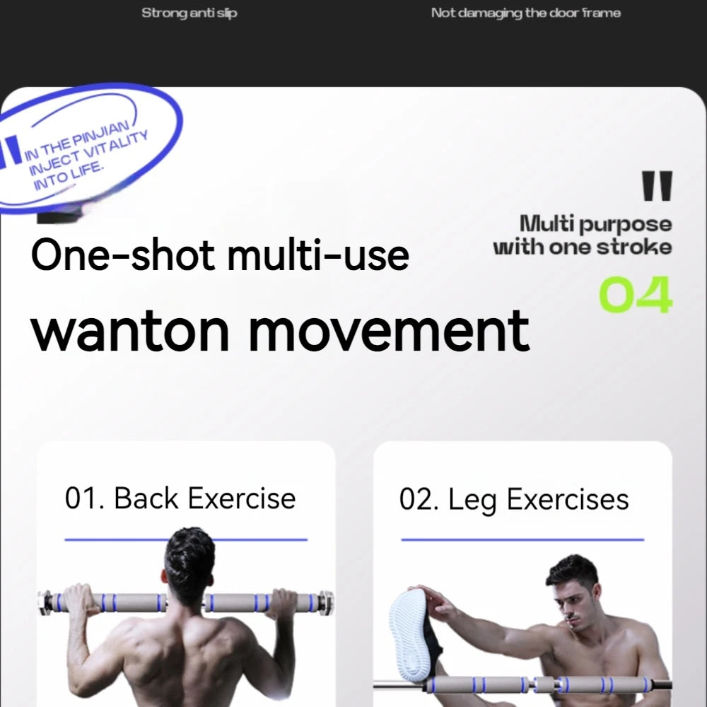 Telescopic Doorway Pull Up Bar Non-Slip Chin-Up Fitness Equipment Adjustable Home Gym Strength Training Heavy Duty For Men Women