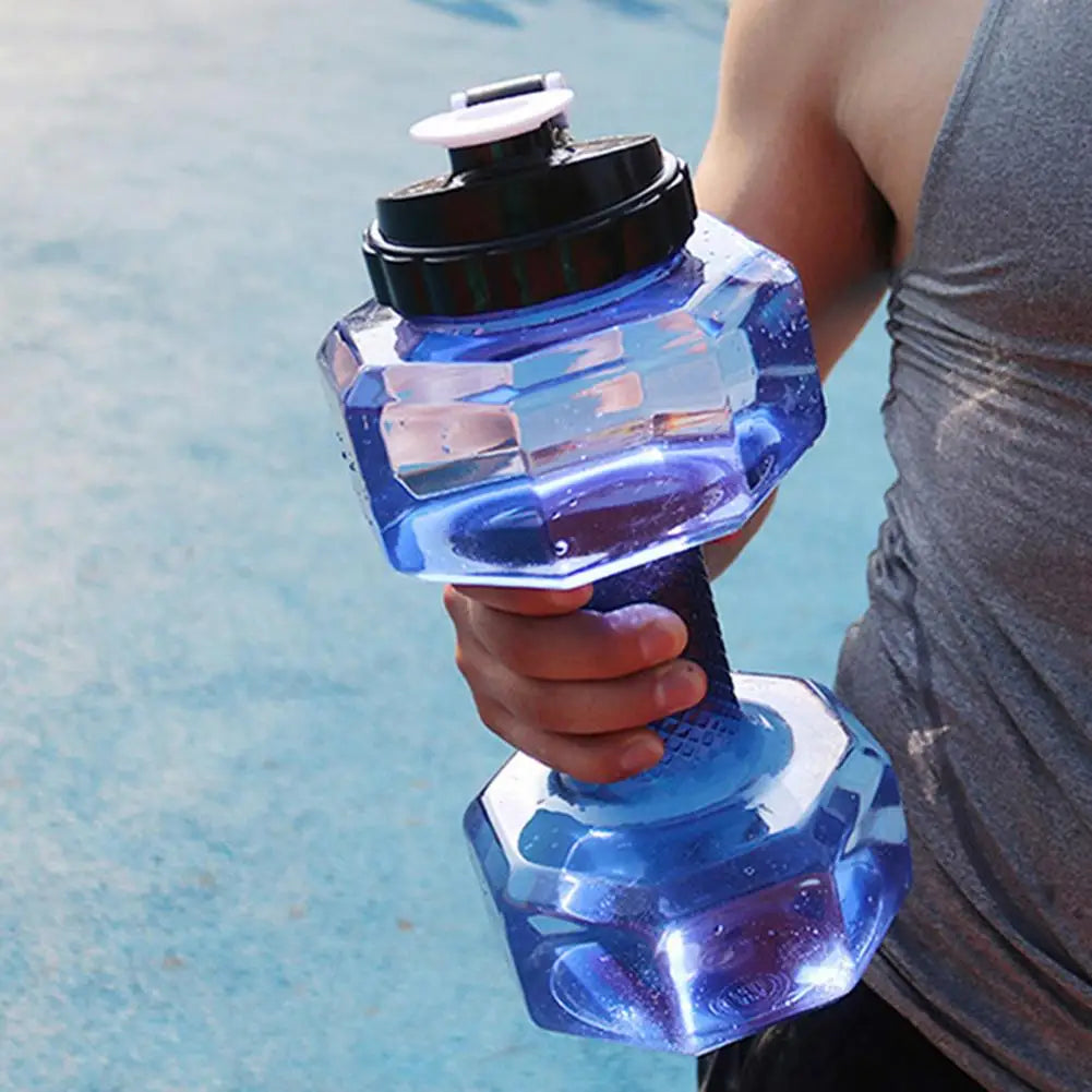 500/1500/2200/2600ML Dumbbell Water Bottle ET Dumbbell Shaped Kettle Arm Muscle Training Fitness Cycling Workout Water Bottle