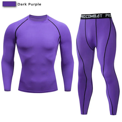2pcs Men's Compression Sportswear Suit Elastic Training Yoga Sets Workout Jogging Fitness Clothing Tracksuit Pants Sporting