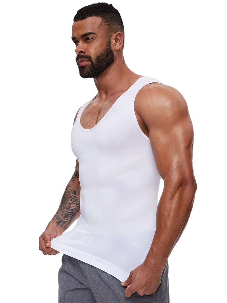 Men Body Shaper Slimming Compression Vest Undershirt Seamless Waist Trainer Tank Top Belly Control Workout Weight Loss Shapewear