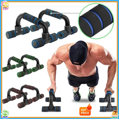 Sponge Grip U-Shaped Pushup Bars 1Pair - Home Gym Equipment | Anti-Slip, Muscle Training for Chest/Arms, Ideal for Body Building