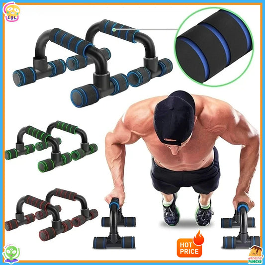 Sponge Grip U-Shaped Pushup Bars 1Pair - Home Gym Equipment | Anti-Slip, Muscle Training for Chest/Arms, Ideal for Body Building