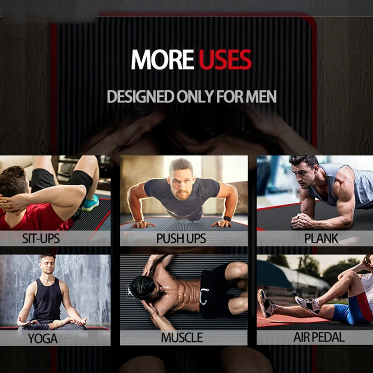 10MM Extra Thick 183cmX61cm Yoga Mats NRB Non-slip Exercise Mat Fitness Tasteless Pilates Workout Gym Mats With Bandage