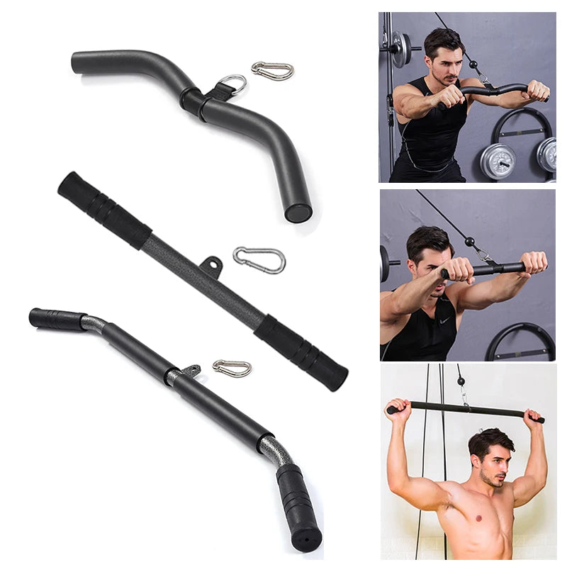 Fitness Lat Pull Down Bar Press Biceps Back Strength Workout Handle For Cable Machine Attachment Gym Accessories