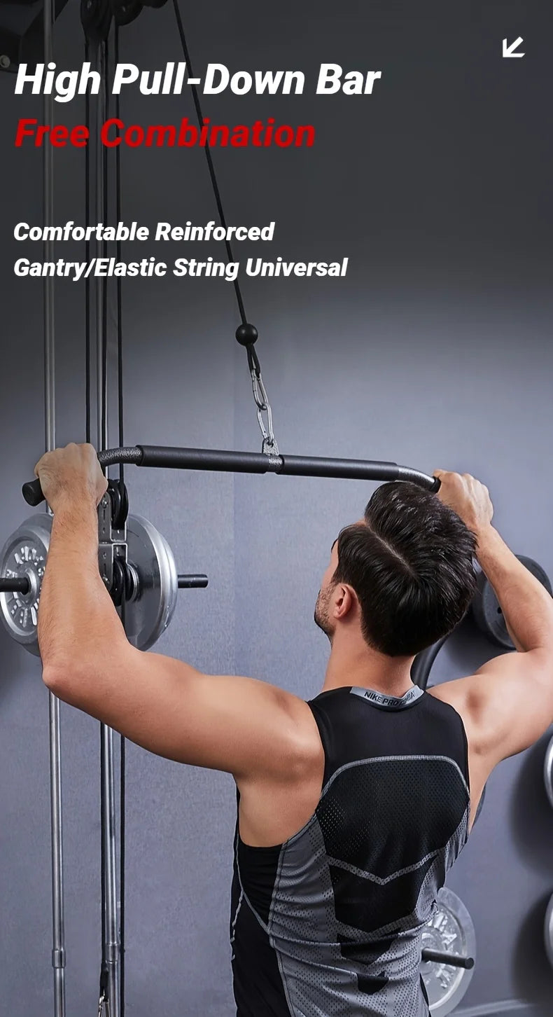 Fitness Lat Pull Down Bar Press Biceps Back Strength Workout Handle For Cable Machine Attachment Gym Accessories