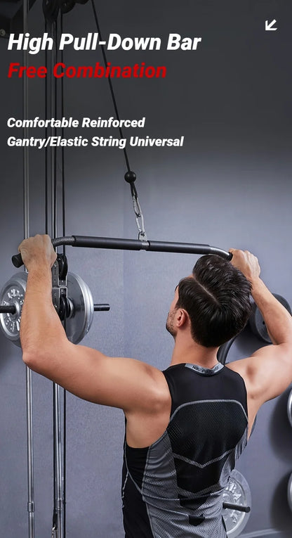 Fitness Lat Pull Down Bar Press Biceps Back Strength Workout Handle For Cable Machine Attachment Gym Accessories