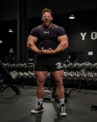 Men Short Sleeve 2025 Spring Autumn New StyleFitness Clothes Quick Drying Breathable Stretch Tight Fitting Clothing T-Shirt