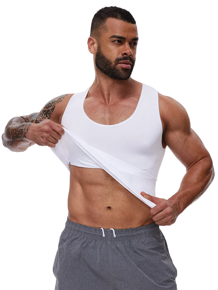 Mens Tummy Control Shapers Compression Shirt Slimming Undershirt Body Shaper Tank Tops gynomastica Sleeveless Shapewear Vest