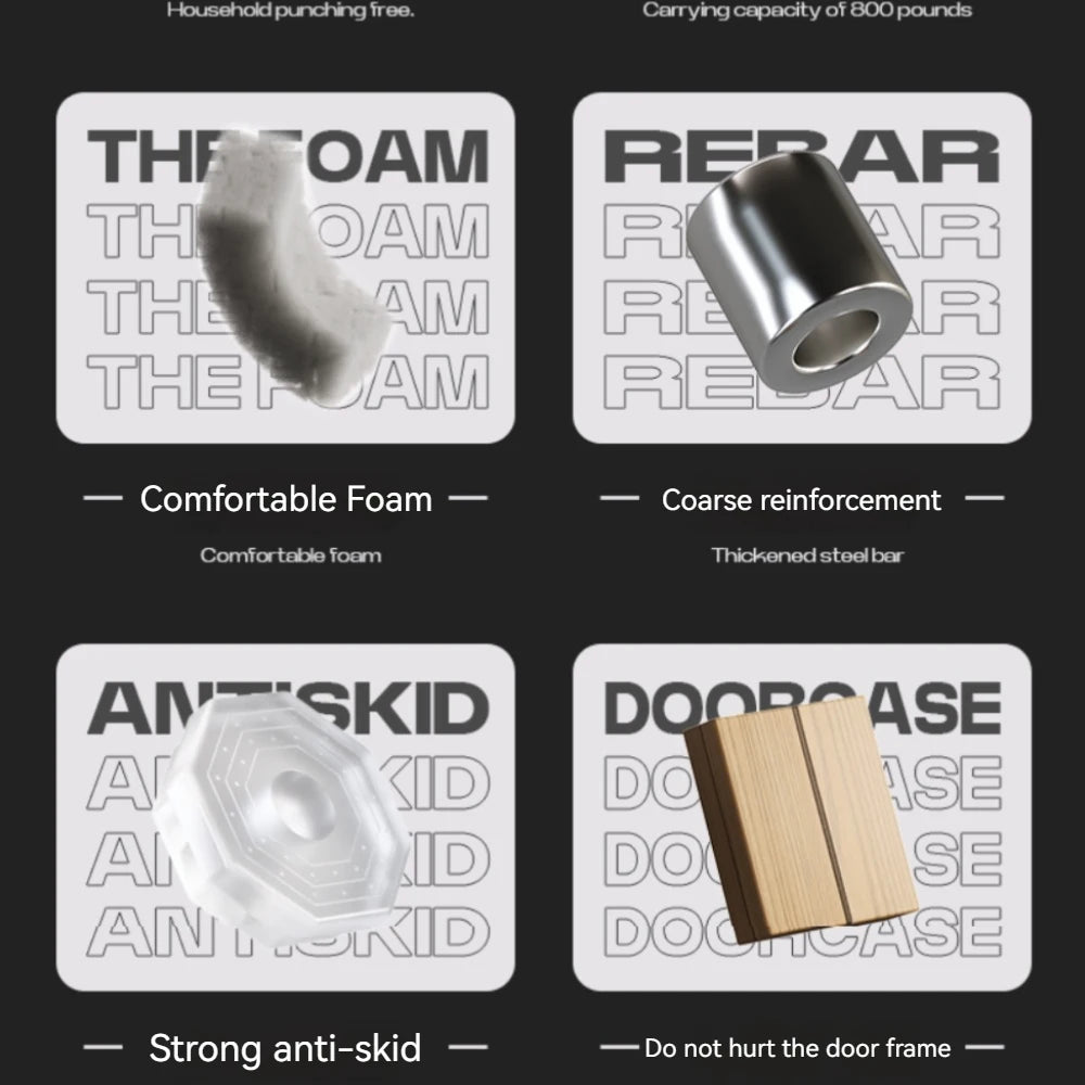 Telescopic Doorway Pull Up Bar Non-Slip Chin-Up Fitness Equipment Adjustable Home Gym Strength Training Heavy Duty For Men Women