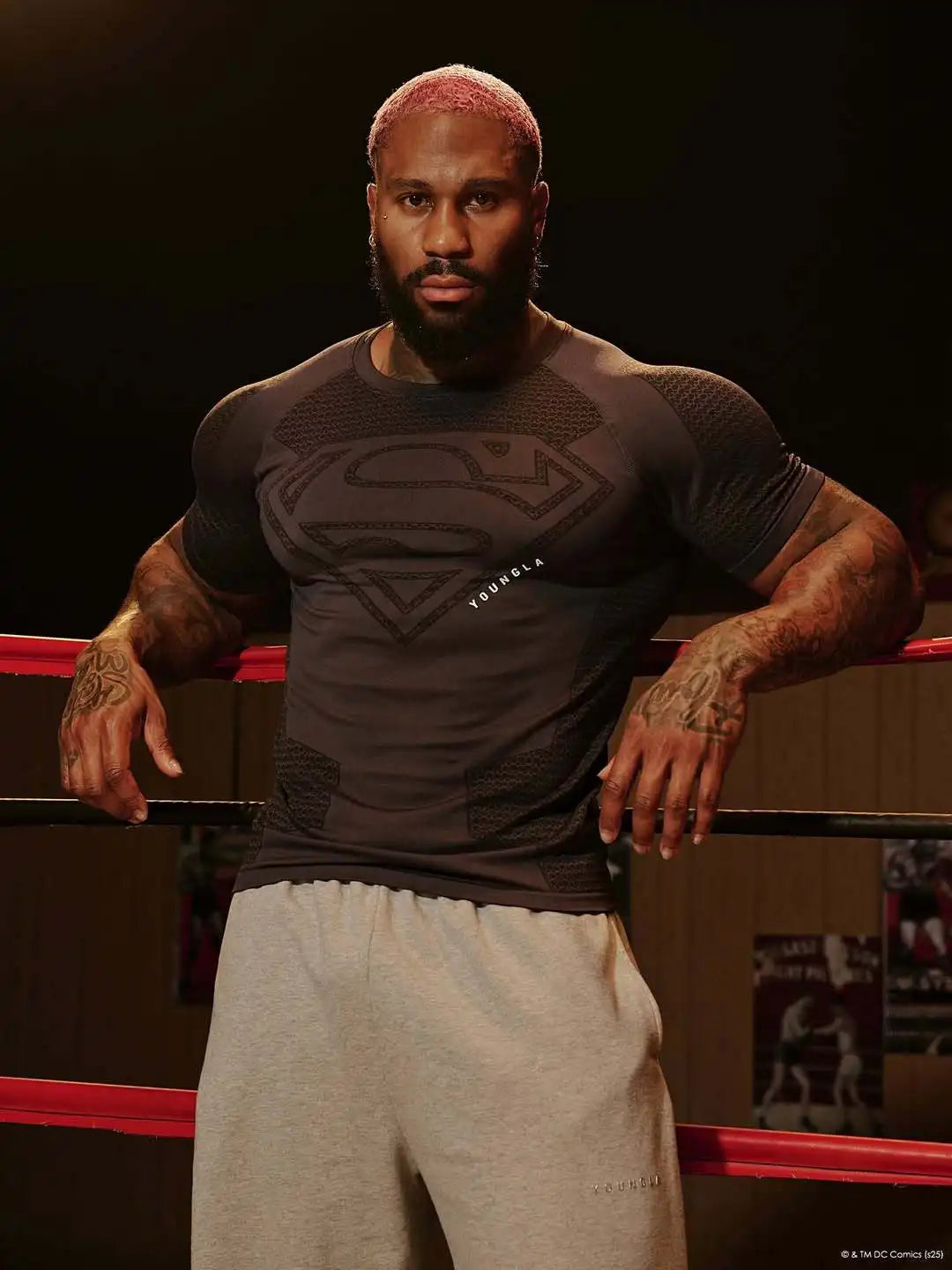 2025 YOUNGAL New Men's Fitness T-shirts clothing sports Tshirt tights high elastic training short sleeve fitness man clothing