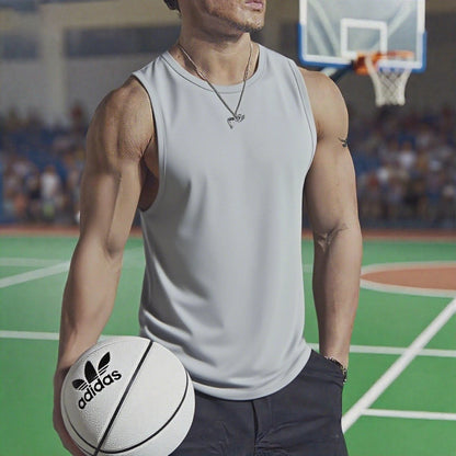 Summer Men's Gym Tank Top Fitness Training Clothing Quick-drying Loose Bodybuilding Sleeveless Shirt Men Fashion Basketball Vest