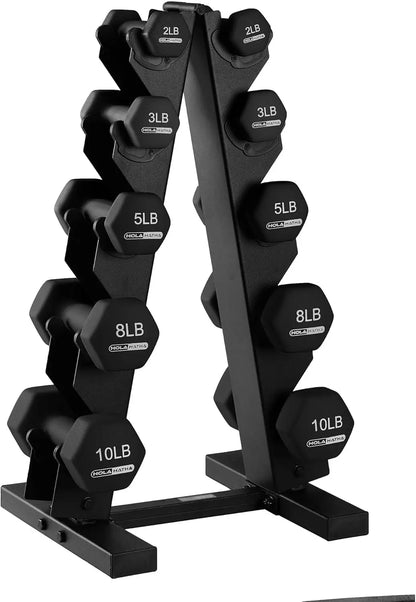 Neoprene Dumbbell Free Hand Weight Set with Rack, Ideal for Home Exercises to Gain Tone and Definition
