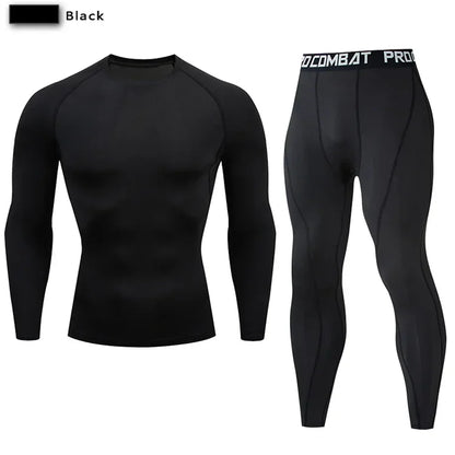 2pcs Men's Compression Sportswear Suit Elastic Training Yoga Sets Workout Jogging Fitness Clothing Tracksuit Pants Sporting