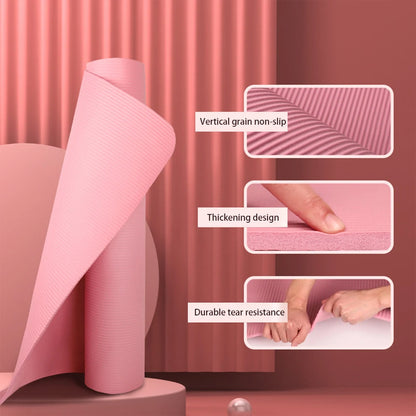 Recently popular hot-seYoga Mat Non Slip Exercise Mat Thick Solid Color Fitness Mat Yoga Workout Mat Multi-Function for Home Gym