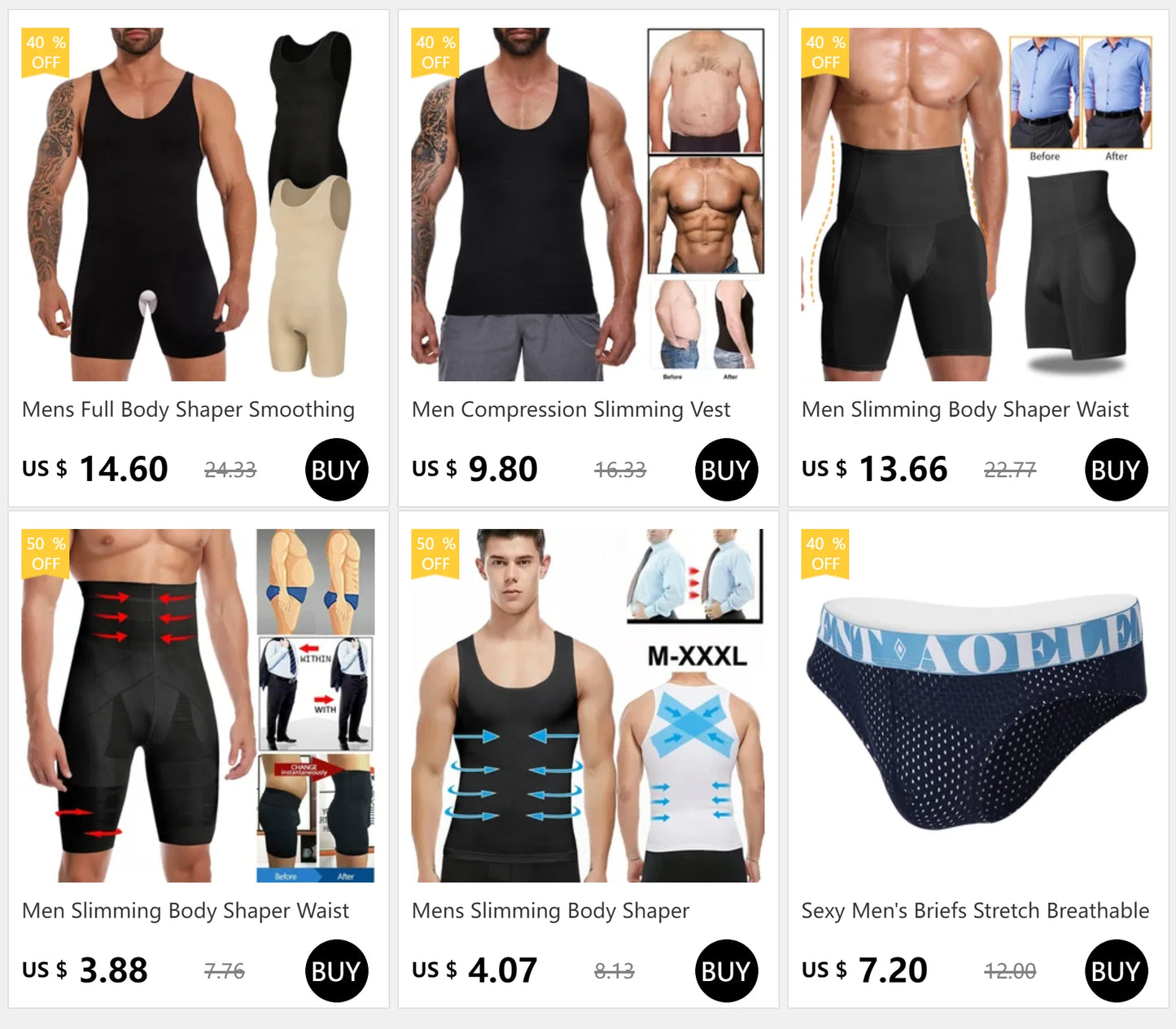 Men Compression Shirt Slimming Undershirt Body Shaper Chest Compression Tummy Control Tank Top Shapewear Underwear