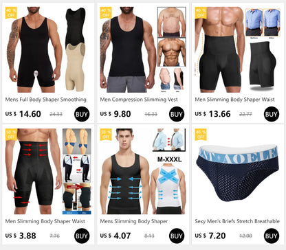 Men Compression Shirt Slimming Undershirt Body Shaper Chest Compression Tummy Control Tank Top Shapewear Underwear