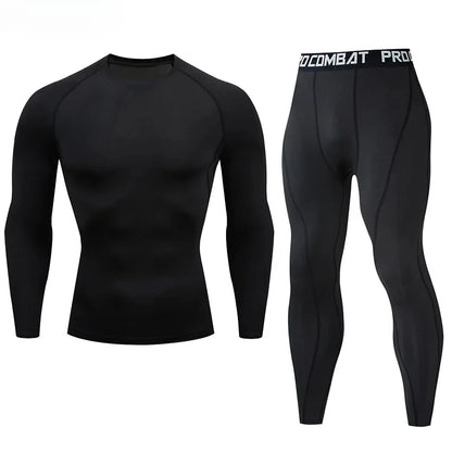 2pcs Men's Compression Sportswear Suit Elastic Training Yoga Sets Workout Jogging Fitness Clothing Tracksuit Pants Sporting
