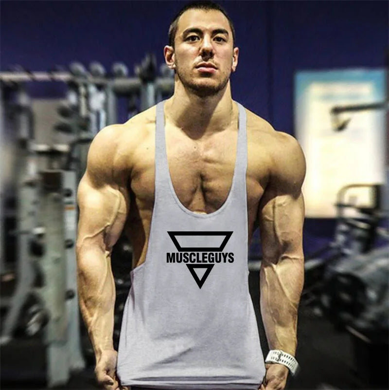 2024 New Bodybuilding Stringer Tank Top Men Fitness Clothing Gyms Shirt Brand Muscle vest Workout Cotton Regatas Masculino