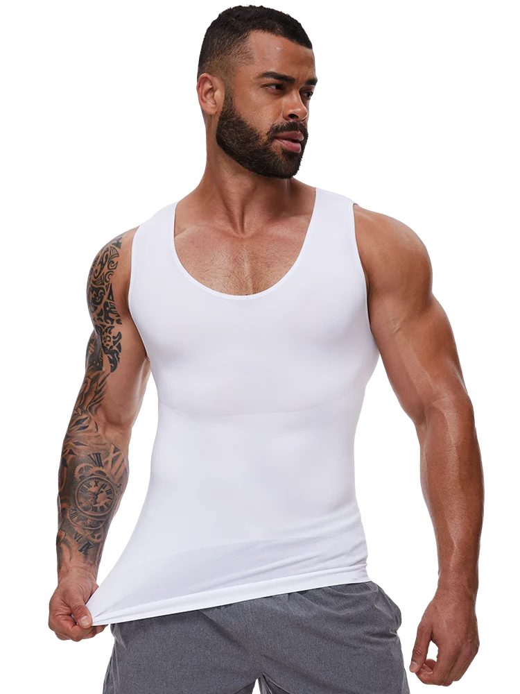 Men Body Shaper Slimming Compression Vest Undershirt Seamless Waist Trainer Tank Top Belly Control Workout Weight Loss Shapewear