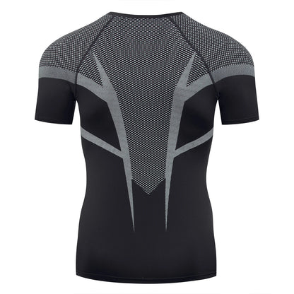 HANRAN Men's Compression shirt Tight Quick Dry Running Sports T-Shirt Gym Fitness Training Workout Breathable Man Brand Top