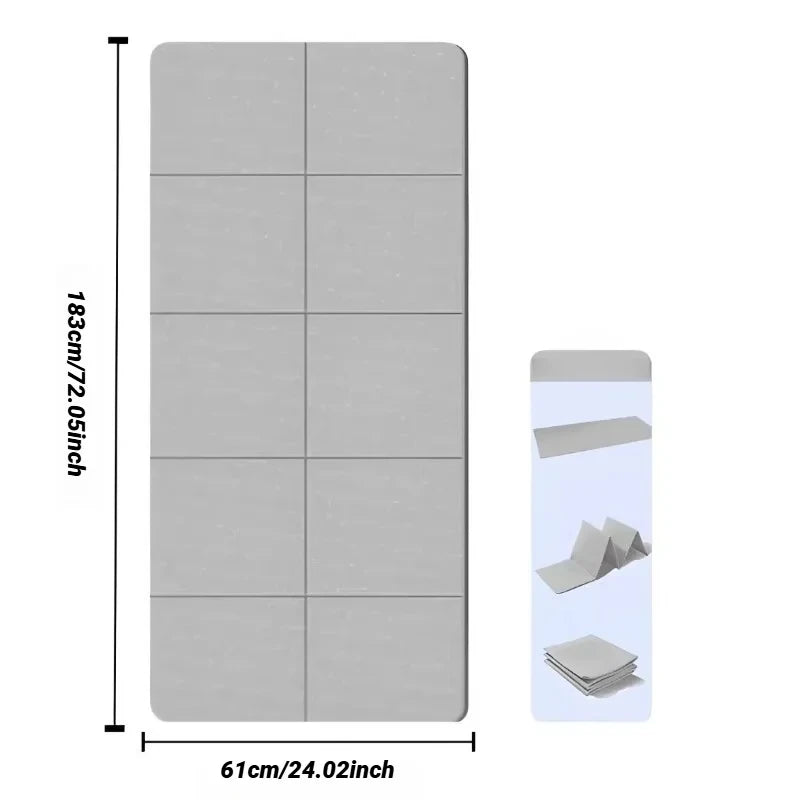 Foldable TPE Yoga Mat: Eco Friendly, Double Sided Non-slip, Folding Travel Fitness Mat for Yoga, Pilates & Floor Workouts